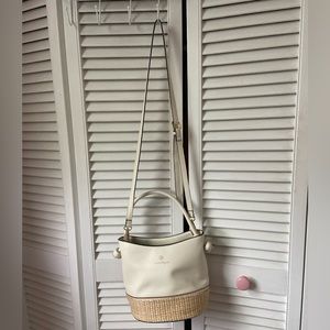 White and Wicker Summer Crossbody Purse